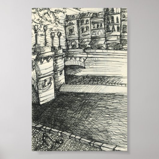 パリのSketchy：セーヌ川 ポスター (正面)