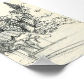 パリのSketchy: Notre Dame ポスター (角)