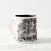 パリのSt. Roch教会の前の銃撃戦 ツートーンマグカップ (正面左)