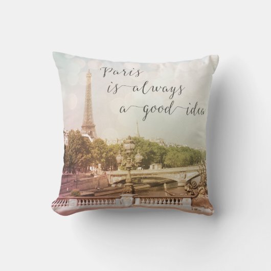 パリはいつも良いアイディア クッション (正面)