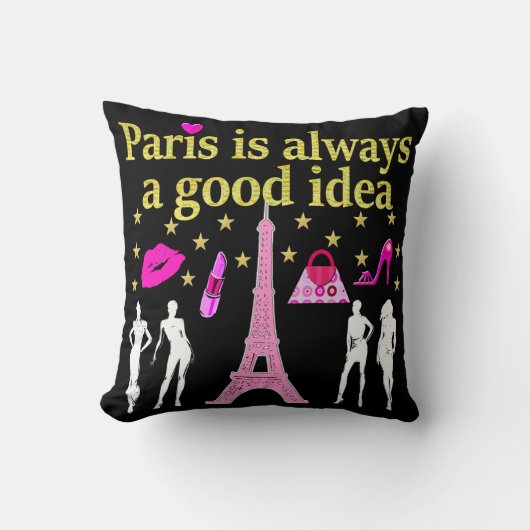 パリはいつも良いアイディア クッション (正面)