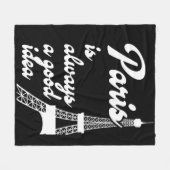 パリはいつも良いアイディア フリースブランケット (正面(横))