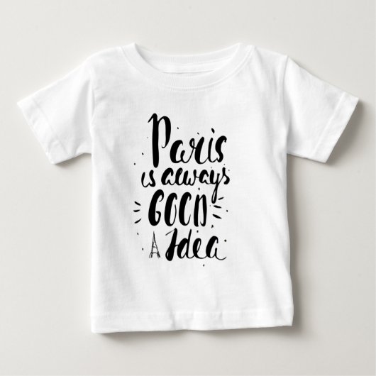 パリはいつも良いアイディア ベビーTシャツ (正面)