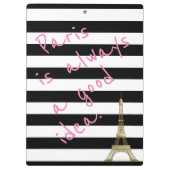 パリはよいアイディアのストライプのなクリップボード常にです クリップボード (裏面)