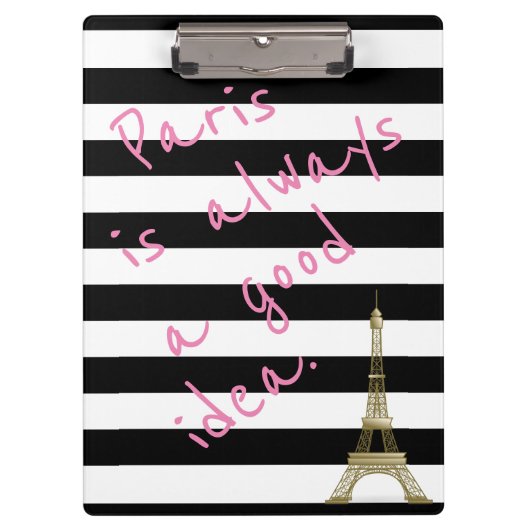 パリはよいアイディアのストライプのなクリップボード常にです クリップボード (正面)