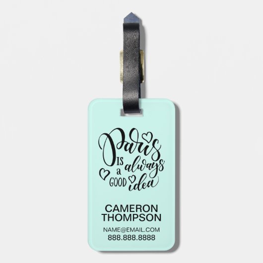 パリはよいアイディアの原稿常にです ラゲッジタグ (裏面縦)
