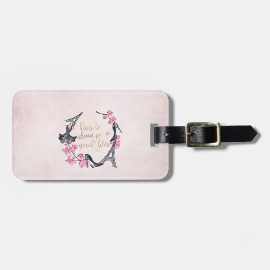 パリはよいアイディア常にです ラゲッジタグ (正面横)