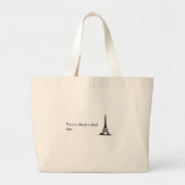 パリはよいアイディア常にです ラージトートバッグ (正面)