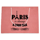 パリはよいアイディア常にです ラージペーパーバッグ (正面)