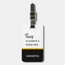 パリはよいアイディア、金ゴールドホイルの荷物のラベル常にです