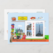 パリは光の都だ！ ポストカード (正面/裏面)