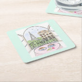 パリは良いアイディア スクエアペーパーコースター (アングル)