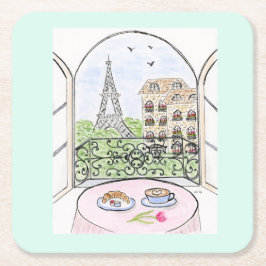 パリは良いアイディア スクエアペーパーコースター