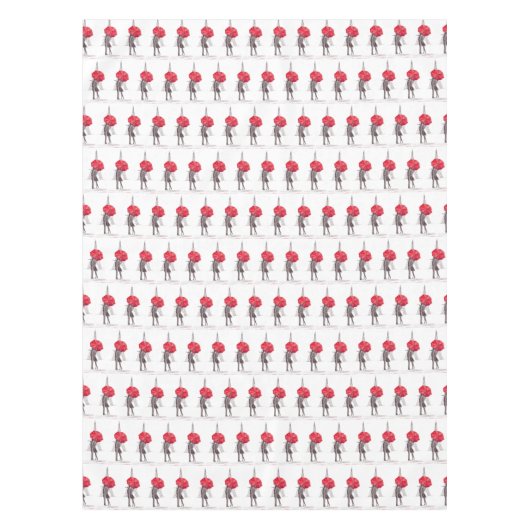 パリは赤い傘の記念日を愛結婚している テーブルクロス (正面)