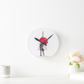 パリは赤い傘を愛結婚している ラウンド壁時計 (ホーム)