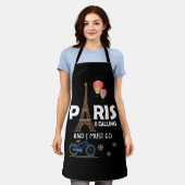パリは電話している私はフランスバケーショントラに行かなければならない エプロン (着用した状態)