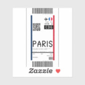 パリへの搭乗券(CDG) シール (シート)