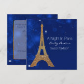 パリをテーマにしたエレガントSweet sixteen招待状 招待状 (正面/裏面)