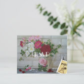 パリをテーマにしたフォトウェディングの追加RSVP パーソナライズされた インビテーションポストカード (スタンド正面)