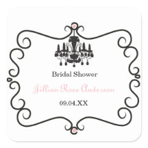 パリをテーマにしたブライダルシャワー – スクエアステッカー