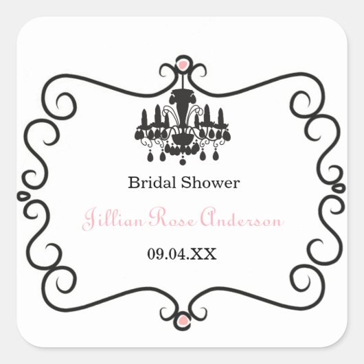パリをテーマにしたブライダルシャワー – スクエアステッカー スクエアシール (正面)