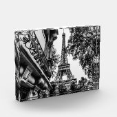 パリをテーマにしたホームデコインブラックアンドホワイト フォトブロック (左)