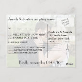 パリをテーマにした写真付き結婚式出欠確認招待状 ポストカード (裏面)