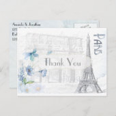 パリをテーマにした有難う ポストカード (正面/裏面)