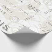 パリをテーマにした結婚ヴィンテージのカスタマイズ ラッピングペーパー (角)