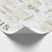 パリをテーマにした結婚ヴィンテージのカスタマイズ ラッピングペーパー (角)