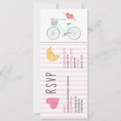 パリをテーマにした結婚式の招待状兼RSVP 招待状 (正面)