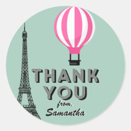 パリをテーマにした誕生日サンキューステッカー ラウンドシール