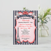 パリをテーマにした誕生日パーティーの招待状 招待状 (スタンド正面)