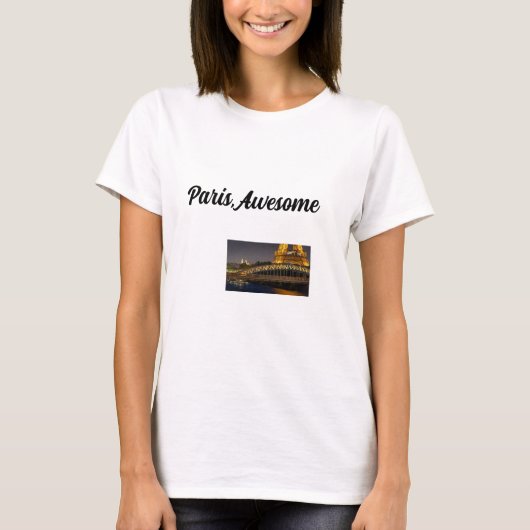 パリをテーマに Tシャツ (正面)