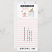 パリをテーマ結婚にしたチケットRSVP招待状 招待状 (裏面)