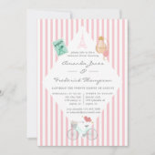 パリをテーマ結婚にしたリハーサルディナー 招待状 (正面)