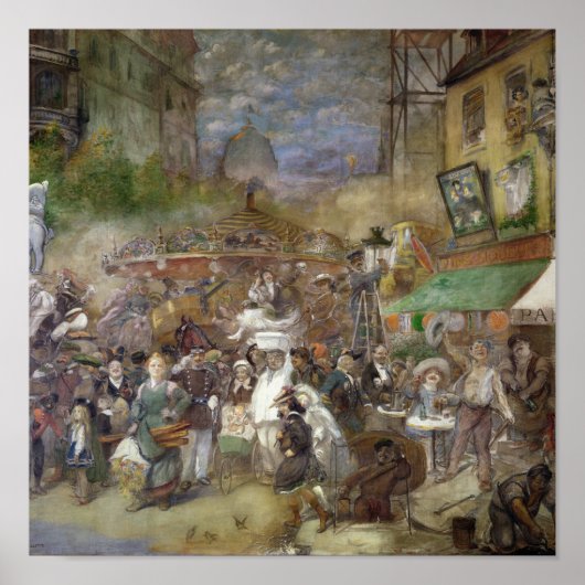 パリを描いた装飾パネル ポスター (正面)