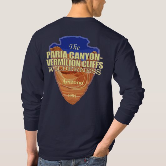 パリアキャニオン – バーミリオンクリフス(矢印) Tシャツ (裏面)