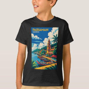 パリアマンインドネシアヴィンテージ旅行観光ステッカー Tシャツ