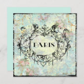 パリアンティークスタイル華美招待状 招待状 (正面/裏面)