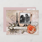 パリアンティークテーマカスタムフォト葉書 案内ポストカード (正面/裏面)