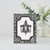 パリアートデコダマスクヴィンテージブラックシャンデリア ポストカード (スタンド正面)