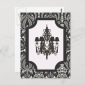 パリアートデコダマスクヴィンテージブラックシャンデリア ポストカード (正面/裏面)