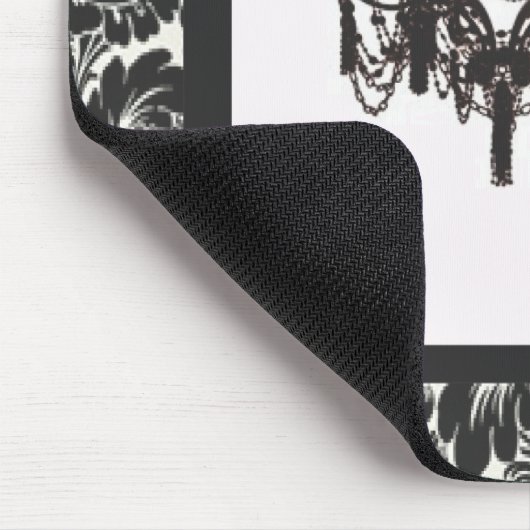 パリアートデコダマスクヴィンテージブラックシャンデリア マウスパッド (コーナー)