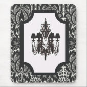 パリアートデコダマスクヴィンテージブラックシャンデリア マウスパッド (正面)