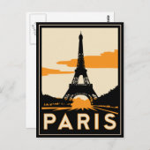 パリアートデコ・レトロ・トラベルポスター ポストカード (正面/裏面)