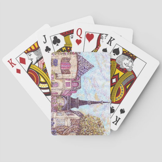 パリインスパイアエッフェルタワーポインティリズムプレイイングカー トランプ (裏面)