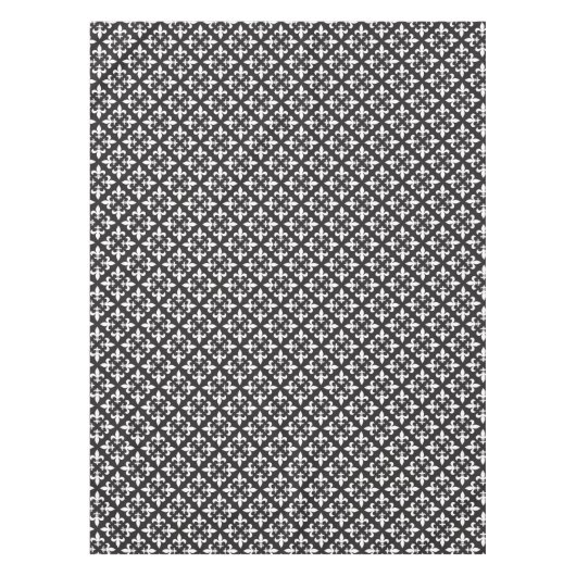 パリインスパイア(紋章の)フラ・ダ・リ白黒デザイン テーブルクロス (正面)