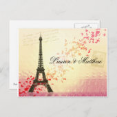 パリインラブ – エッフェルタワー ポストカード (正面/裏面)
