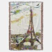 パリイン春エッフェルタワーフランスブランケット スローブランケット (正面縦)